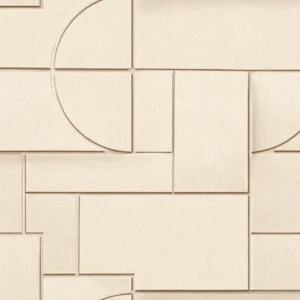 Modern abstract textured geometric beige wallpaper for living room.