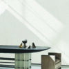 Modern textured grey wallpaper for office or bedroom.