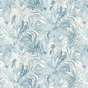 Blue abstract nature floral pattern wallpaper.