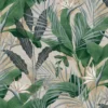 Green jungle nature wallpaper for modern living room.