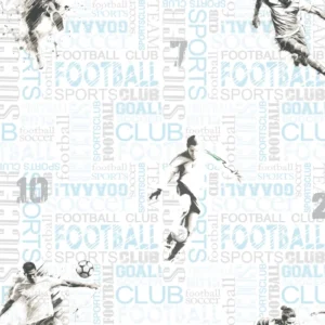 Kids football pattern wallpaper for bedroom or office.