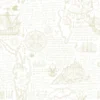 Abstract beige pattern wallpaper with nautical and architectural elements.