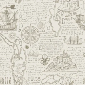 Abstract beige pattern wallpaper with traditional nautical theme.