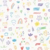 Colorful crayon kids room wallpaper.