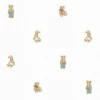 Kids beige cartoon teddy bear pattern wallpaper.