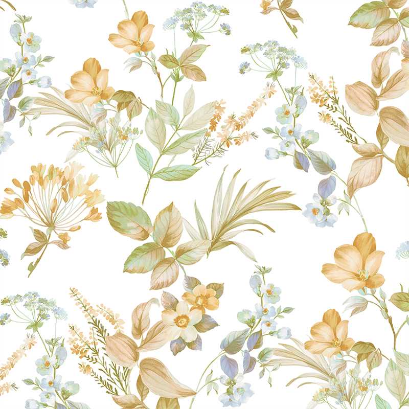 Classic floral pattern wallpaper for bedroom or living room.
