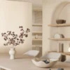 Modern beige textured wallpaper for bedroom or office.