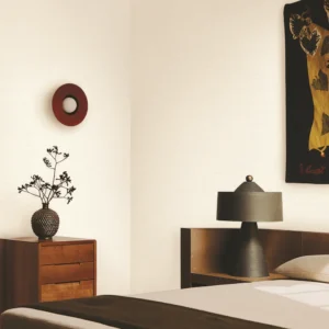 Modern textured grey wallpaper for bedroom or office.
