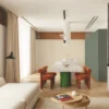 Modern luxury textured beige wallpaper for bedroom or office.