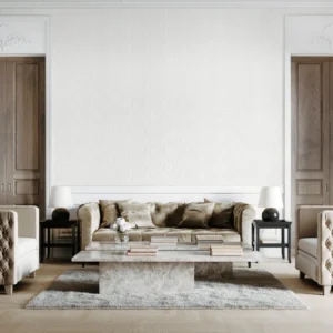 Luxury modern textured white wallpaper for living room.