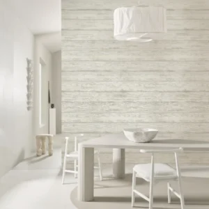 Modern white wood texture wallpaper for office or bedroom.