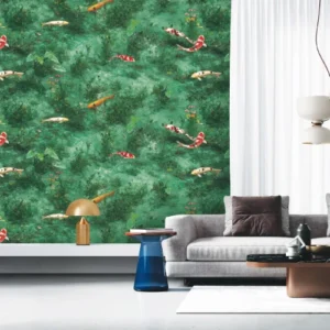 Nature animal abstract gold fish wallpaper for living room.