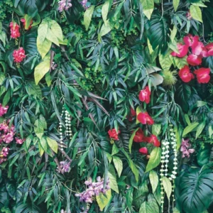 Luxury nature floral wallpaper for modern bedroom.