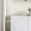 Modern textured white marble wallpaper for office walls.