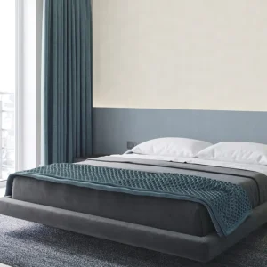 Luxury modern textured grey bedroom wallpaper.