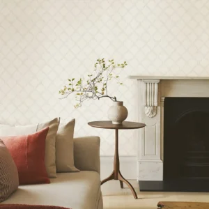 Luxury classic traditional beige pattern wallpaper for living room.