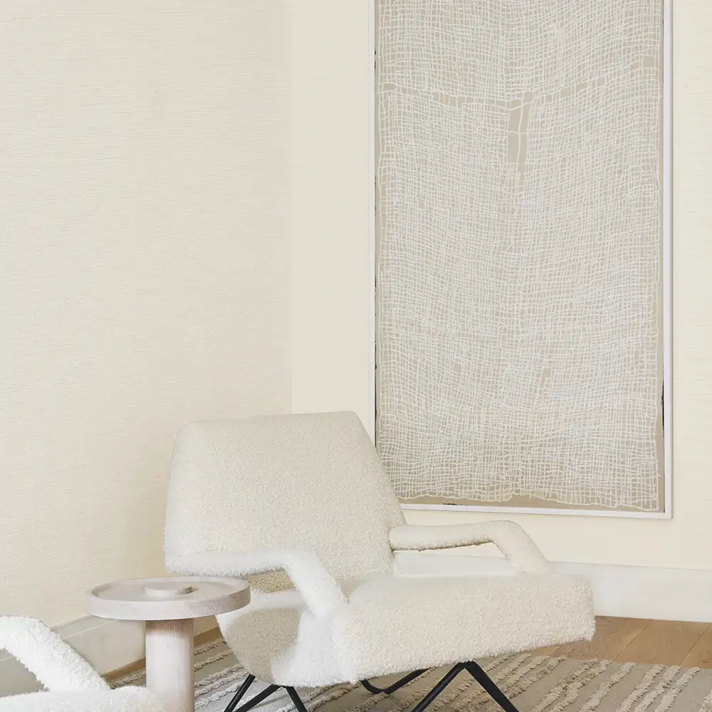 Luxury beige textured wallpaper for bedroom or office.