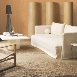 Modern beige textured wallpaper for office or bedroom.