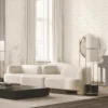Luxury beige floral nature wallpaper for living room.